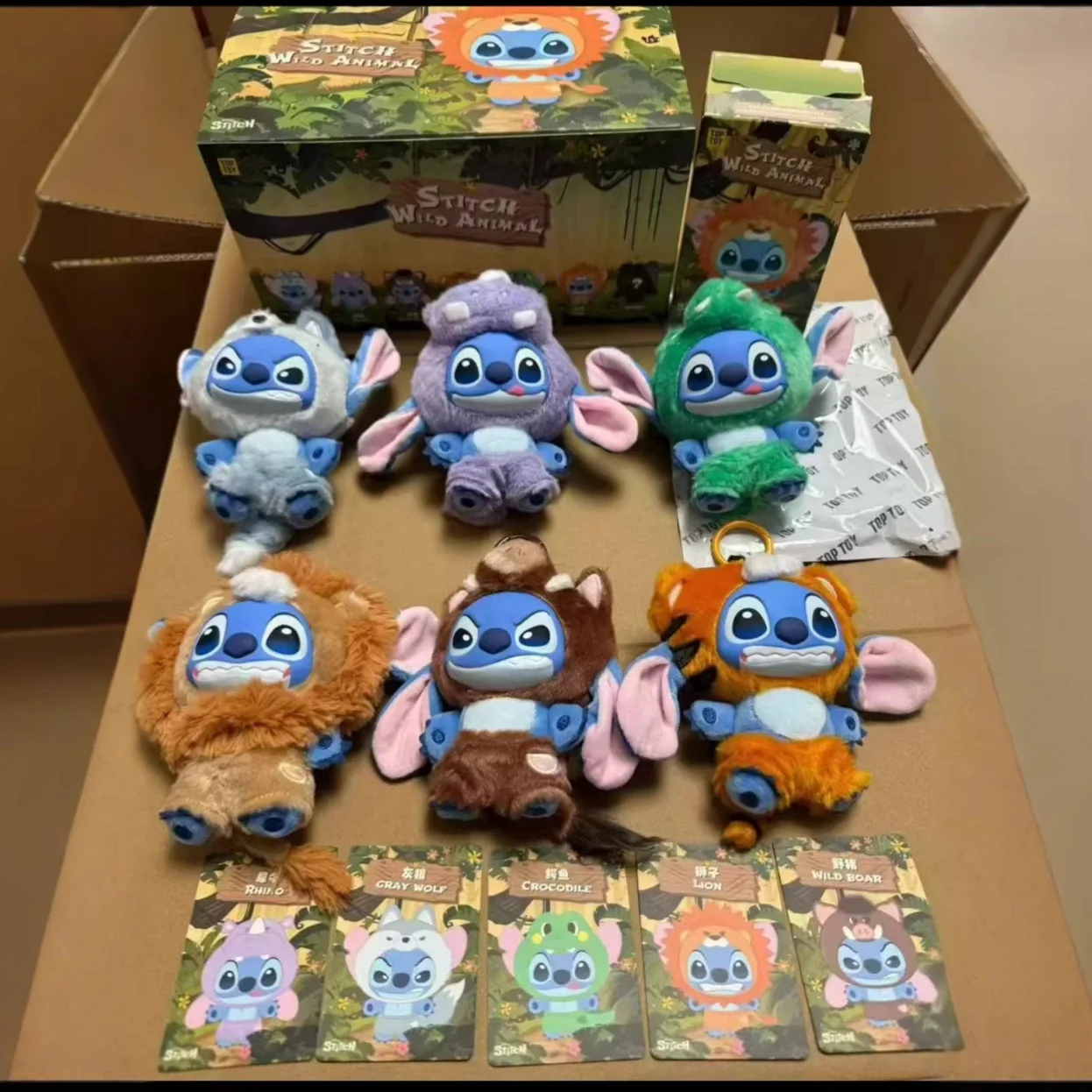 

Stitch Wild Animal Series Vinyl Doll Animal Plush Toy Blind Box Collectible Desktop Ornament Backpack Charm Pendant Decor Gifts