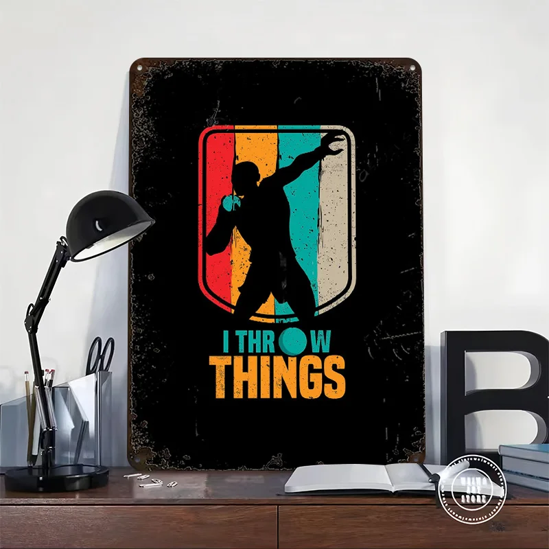 Funny Shot Put Gift Idea Tin Poster Customized Wall Art Retro Vintage Metal Signs for Fans Room Interior Home Decoration Gaming