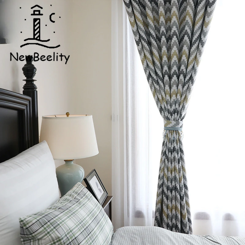 

Curtains for Living Dining Room Bedroom Nordic Minimalist Style Blackout Curtain Fabric High Precision Printed Fabric