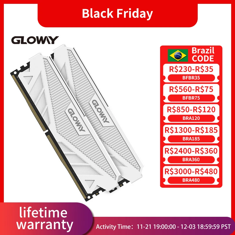 Gloway Memória Ram DDR4 8GB 16GB 32GB 3000mhz 3200mhz Compatible For Desktop Computador Memory with Heat Sink