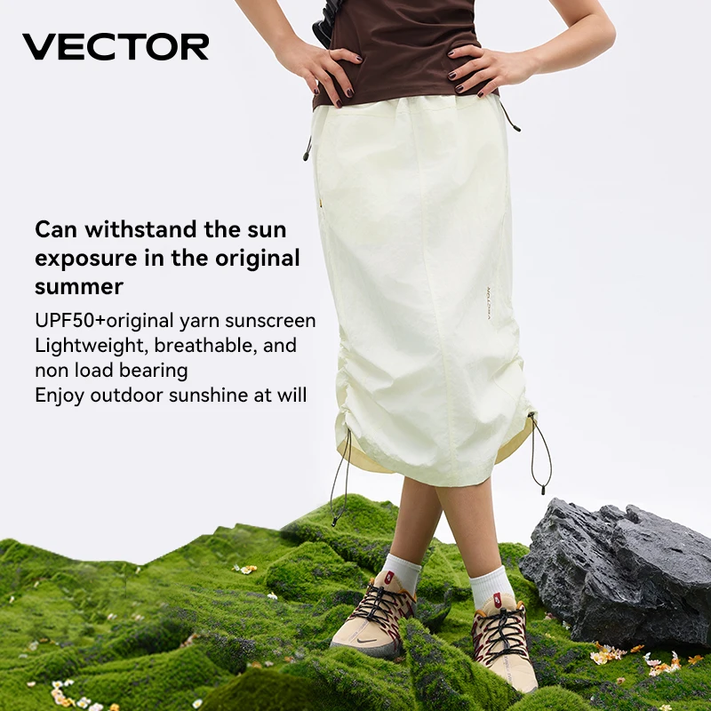 VECTOR Women's Adult Casual Long Skirt Spring/Summer Beach Skirt Quick Drying Sunscreen City Walk  Camping Hiking Climbing