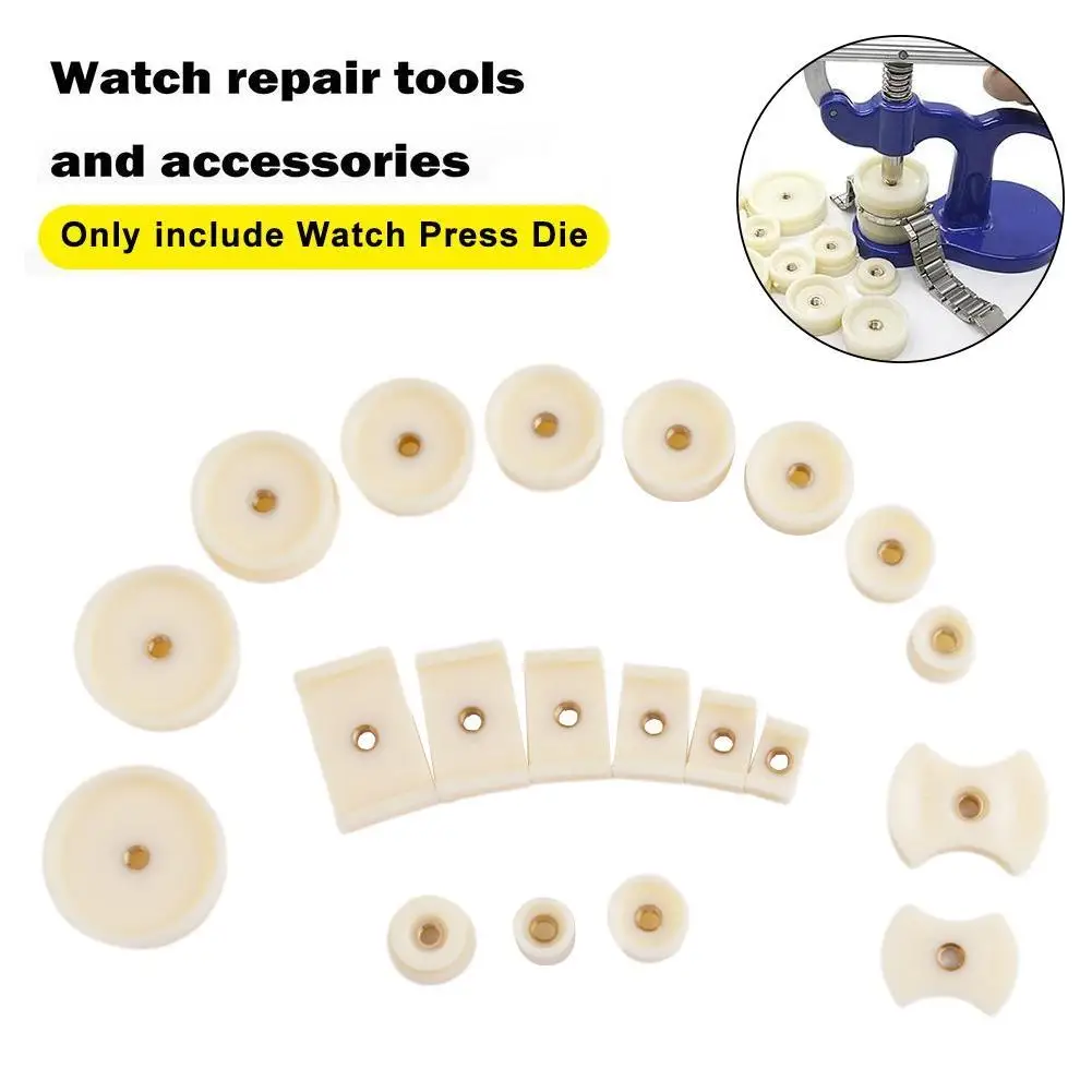 20Pcs/set Watch Dies Watch Crystal Front Back Case Cover Screw Press Presser Close Dies Accessories Watchmaker Watch Repair Kit