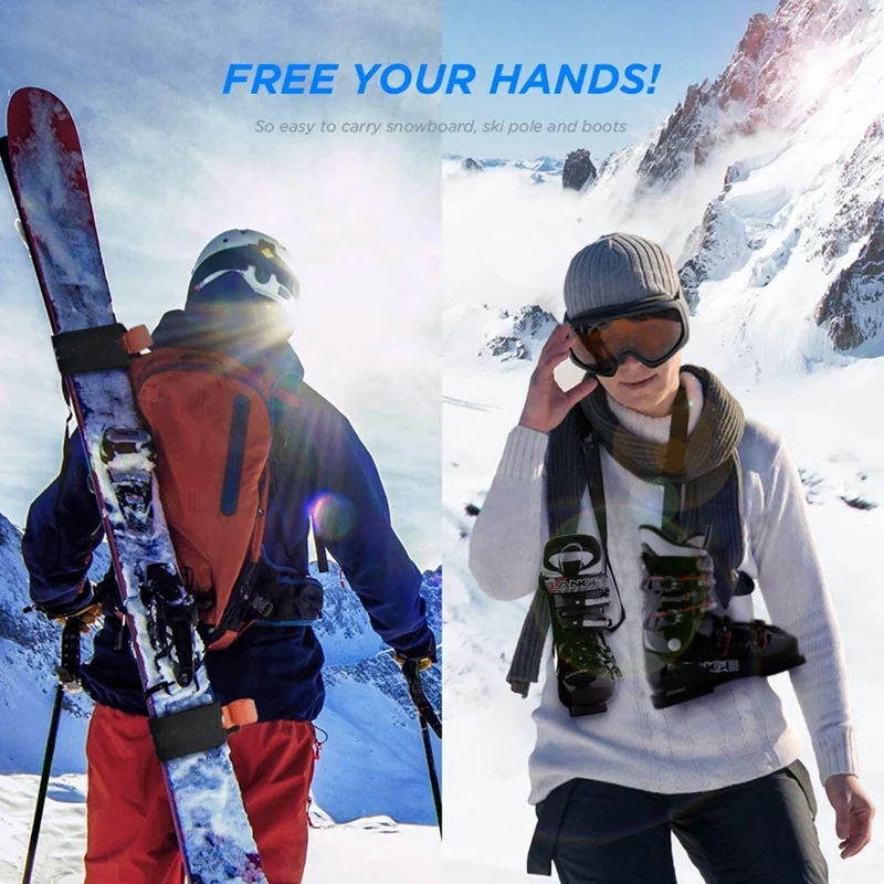 1Pc Einstellbare Skifahren Pole Schulter Hand Tragetaschen Nicht-Slip Mit Ski Pole Schutz Pad Ski Griff Strap