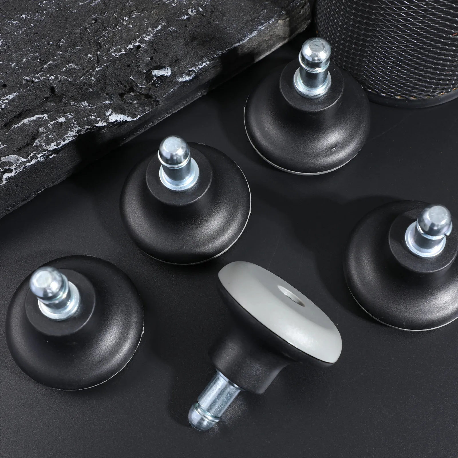 5Pcs PU Office Chair Casters – Non-Marking, Quiet Wheels for Carpet, Wood & Laminate Floors