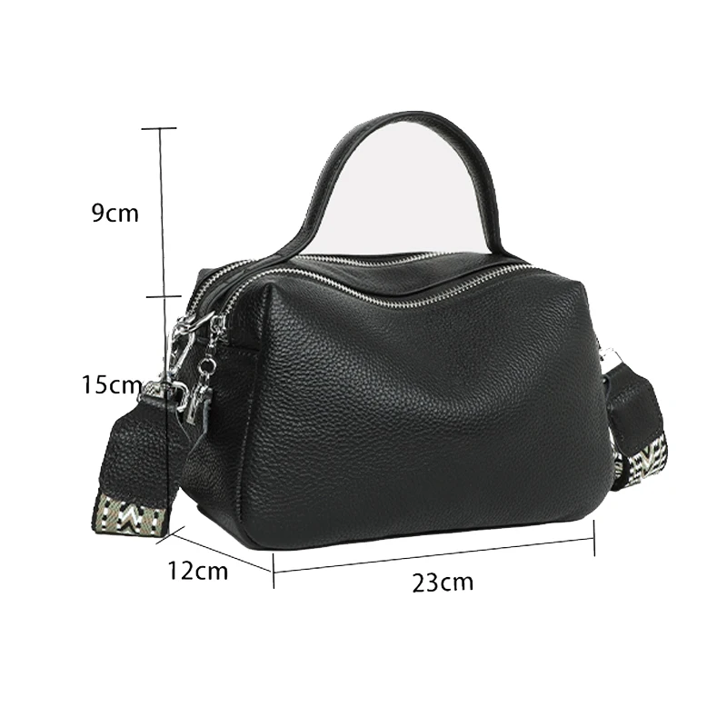 Women 2024 Genuine Leather Ladies Handbags Female Tote Sac High Quality Solid Color Genuine Leather Shoulder Crossbody Bags For