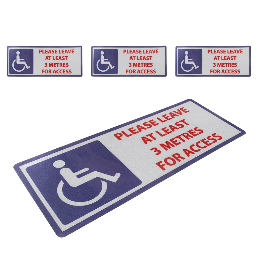 4Pcs Handicap Warning Stickers Self Adhesive Reflective Decals Safety Sign for Disabled Warning Decal Self Adhesive Decal