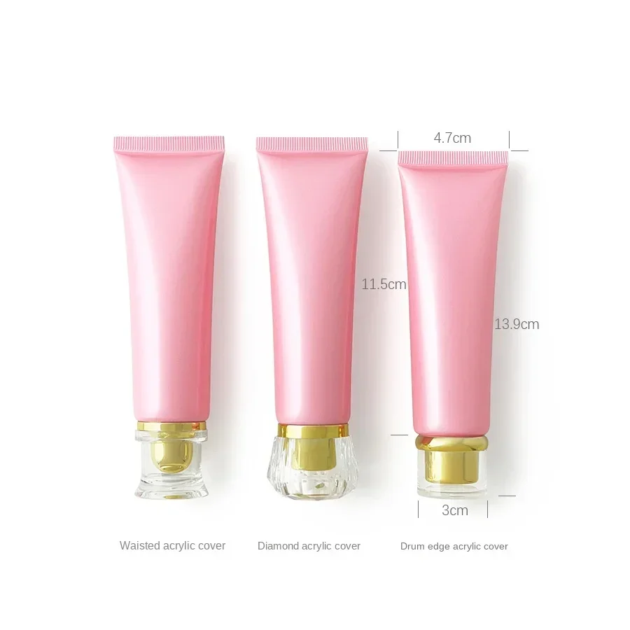 50G Pearlescent Pink Cosmetic Hosepipe 50ml Pink Acrylic Bottle Foam Cleanser Bottle Travel Pack Wholesale