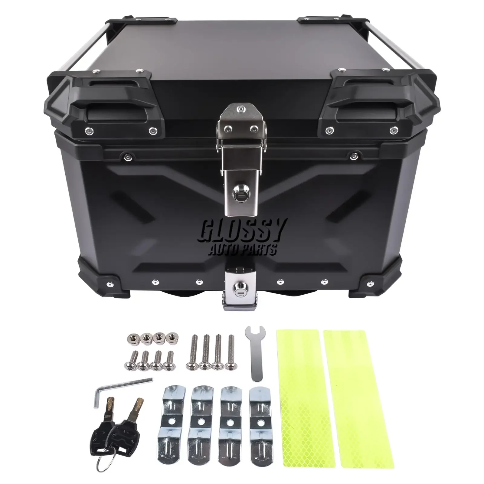 AP03 55L Waterproof Motorcycle Top Case Aluminum Motorcycle Trunk Tour Tail Box with Security Lock