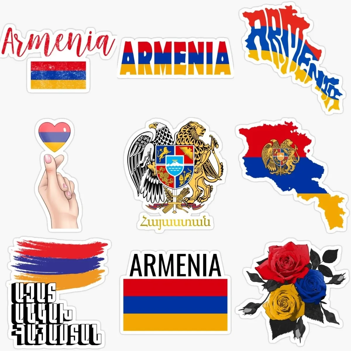 

Creative Armenia Flag Map National Emblem PVC Stickers for Wall Room Truck Window Laptop Bumper Car Van Helmet Decal Accessories