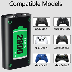 Rechargeable Battery Tectra 2800MAH or Double Led Charger for Xbox Series x | S, Xbox One, One S, One X, One Elite Controller 8 Main Sales Battery Control Xbox - №7