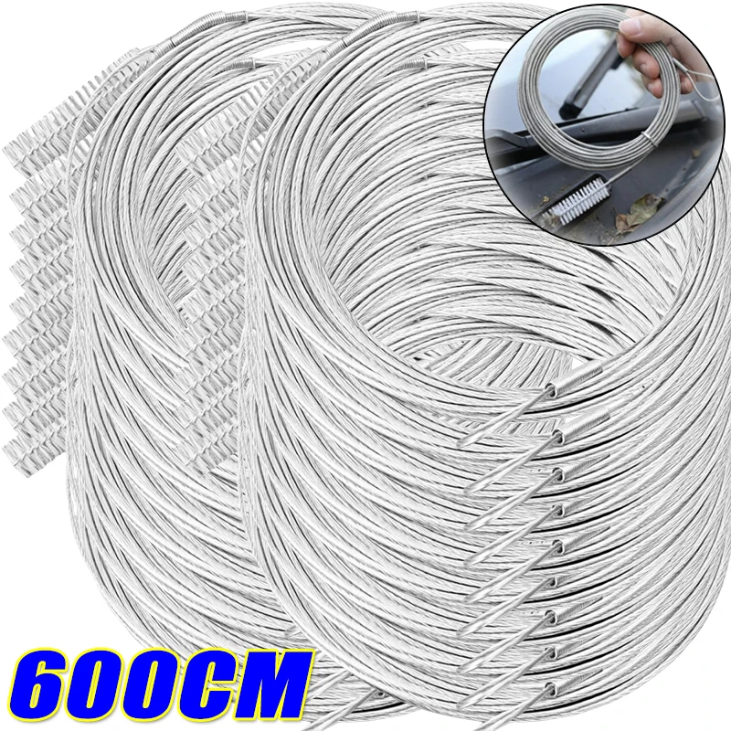 Stainless Steel Car Drain Pipe Long-Handled Flexible Refrigerator Clean Brush Unclogger Pipe Cleaning Coil Cleaning Kit 1.5/3/6m