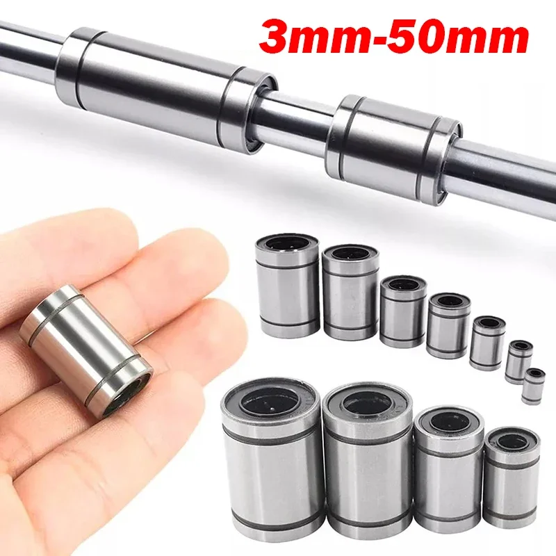 1PCS LM3UU ~ LM50UU Linear Motion Ball Bearing Bushing 5mm-50mm & Rod Shaft for CNC 3D Printer