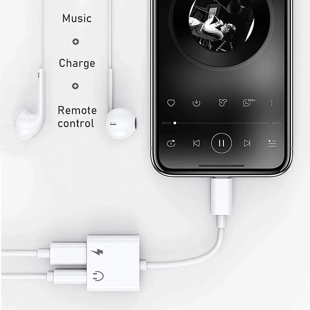 OTG Headphones Adapter 2 in 1 to 3.5mm Charging Jack Audio AUX Cable For iPhone 14 13 12 11 x Pro Max For MacBook For iPad