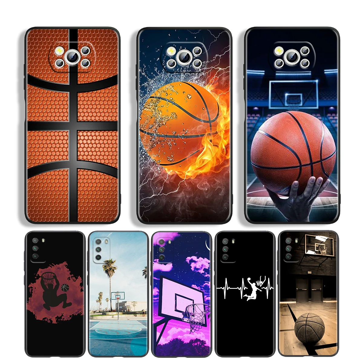 Basketball Sports Court For Xiaomi Poco M4 X4 X3 NFC F2 F3 GT M3 F1 Pro Mi Play Mix 3 A3 A2 A1 Lite Soft Phone Case