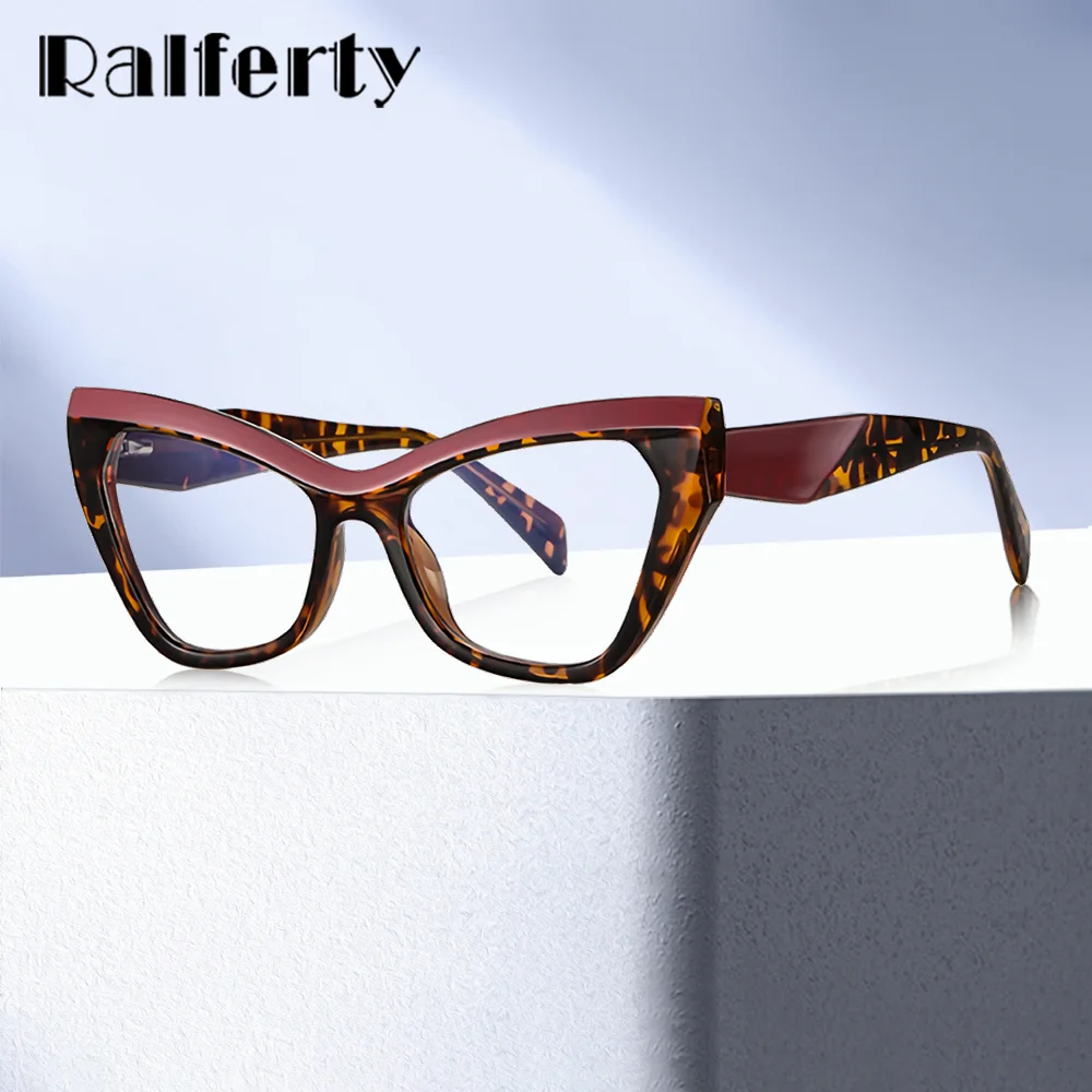 

Ralferty Chunky Cat Eye Glasses For Woman Blue Light Blocking Eyeglasses Frames Women Optical Myopia Plano Clear Eyewear Trendy