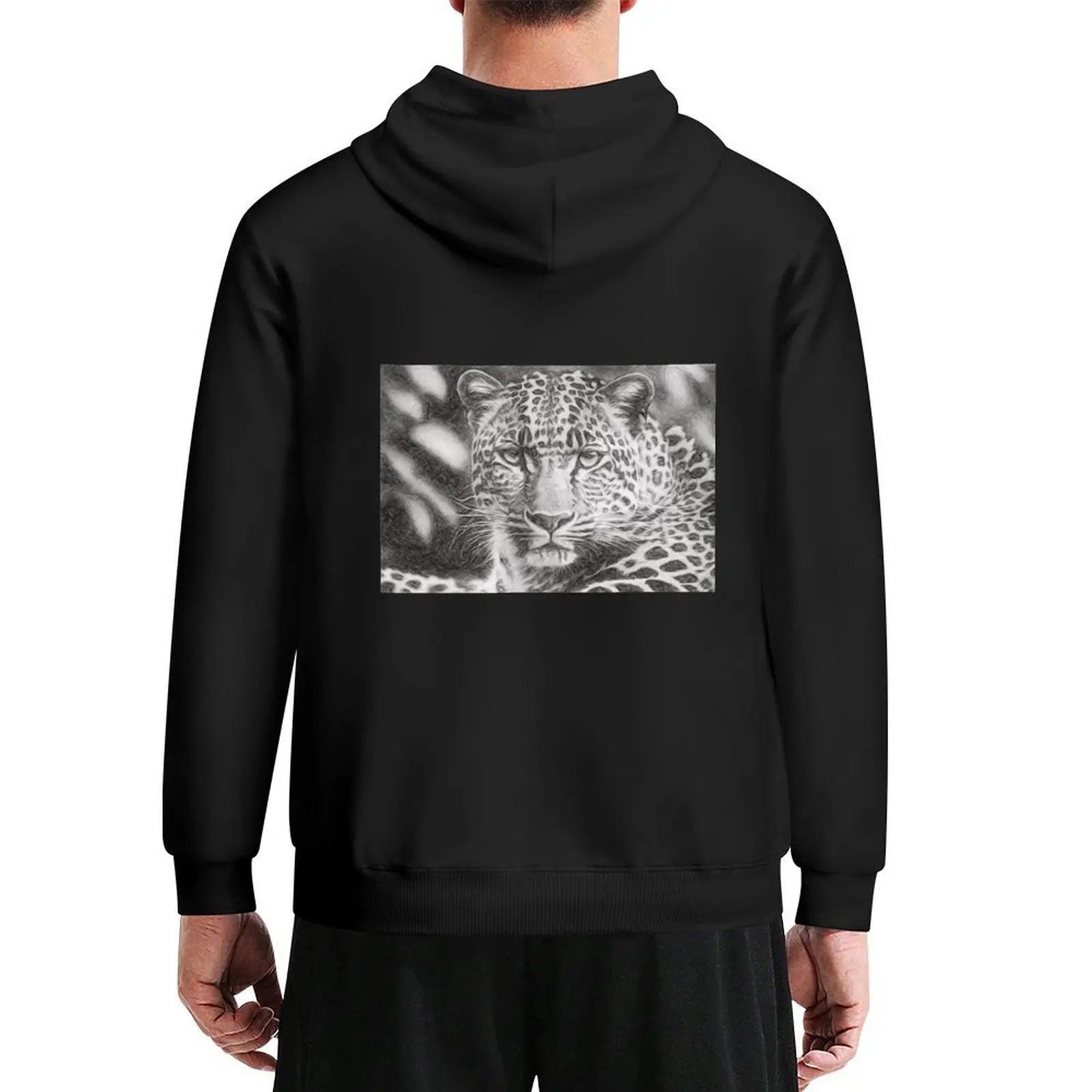 

Leopard Sketch Hoodie men's sweat-shirt anime clothes men wear men's coat graphic hoodies