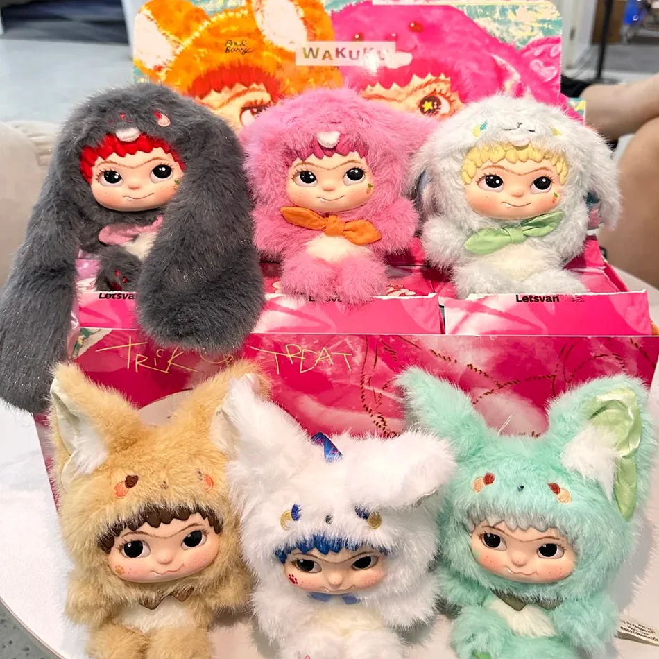 Wakuku V2 Fox & Bunny Trick Or Treat Series muñeca de vinilo caja ciega bolsa sorpresa llavero juguetes de moda caja misteriosa regalos personalizados