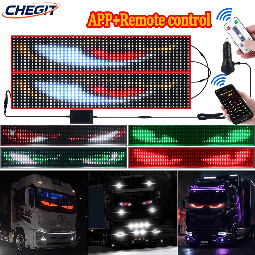 

APP Control LED Truck Custom Text Pattern Lighting Display For Board Windshield with Remote Car Devil Eye Light Music Mode 24V