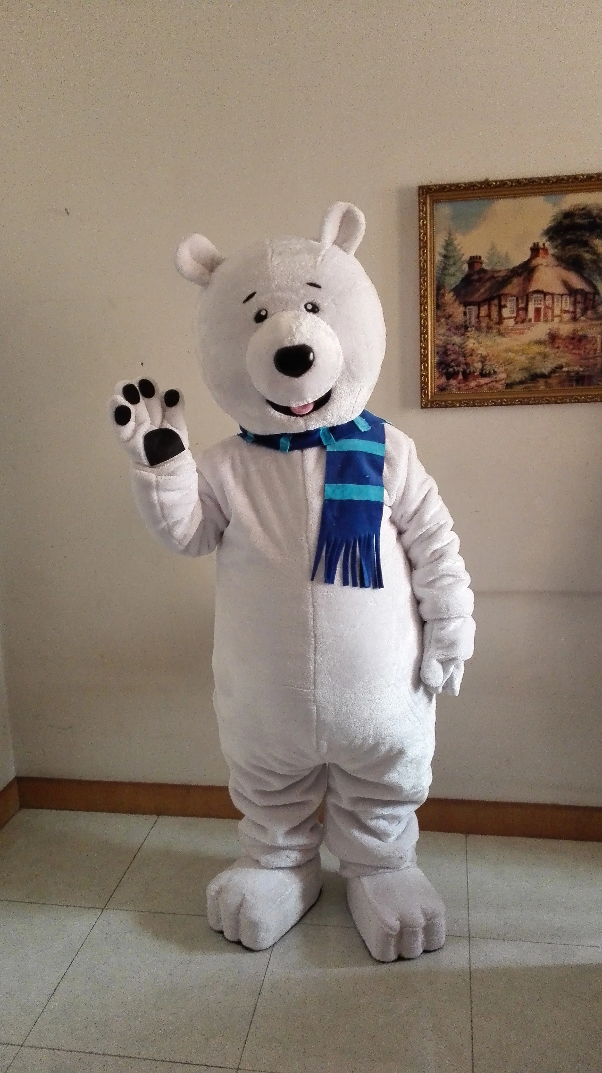 mascot white bear mascot costume polar bear cartoon character cosplay carnival costume fancy dress mascotte anime theme40524