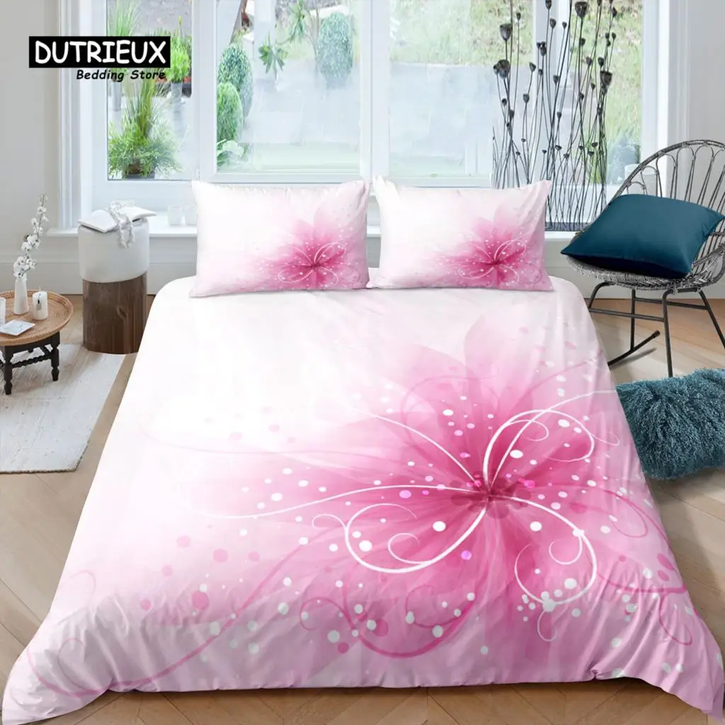 

Home Living Luxury 3D Pink Flower Bedding Set Rose Duvet Cover Pillowcase Queen and King EU/US/AU/UK Size Comforter Bedding