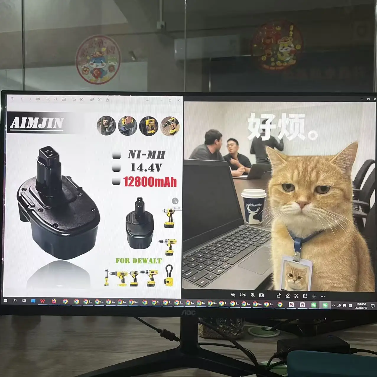 

For Dewalt 12800mAh 14.4V Ni-MH Replacement Battery 14.4V XRP DC9091 DC9094 DW9091 DE9091 DE9092 14.4 Volt Cordless Power Tools