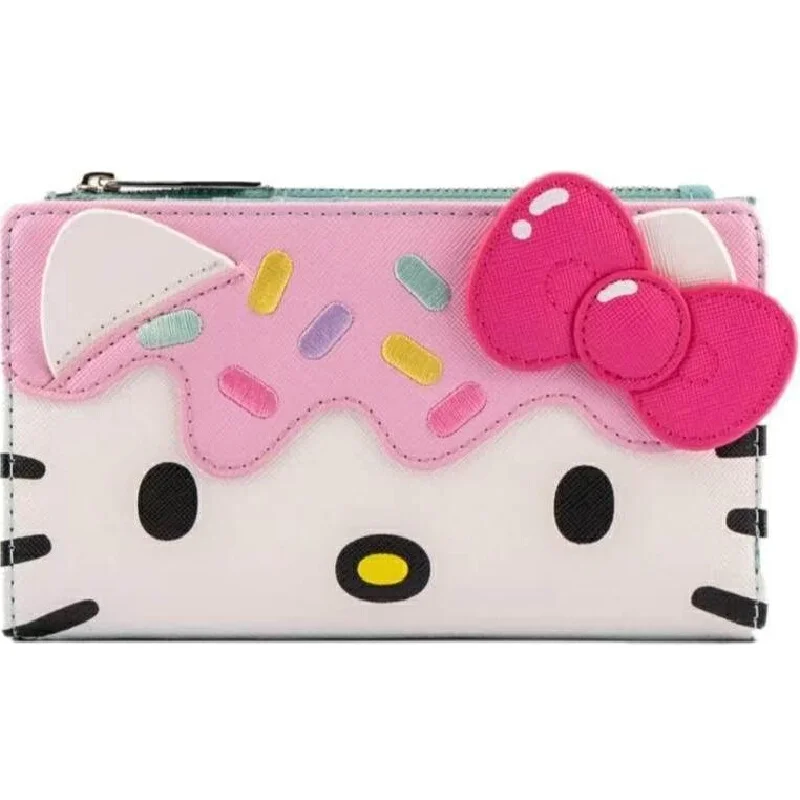 Sanrio Hello Kitty Loungefly Wallet Clutch Purse Women'S Purse Card Bag Double Fold Coin Purse Card Package Girlfriend Gifts