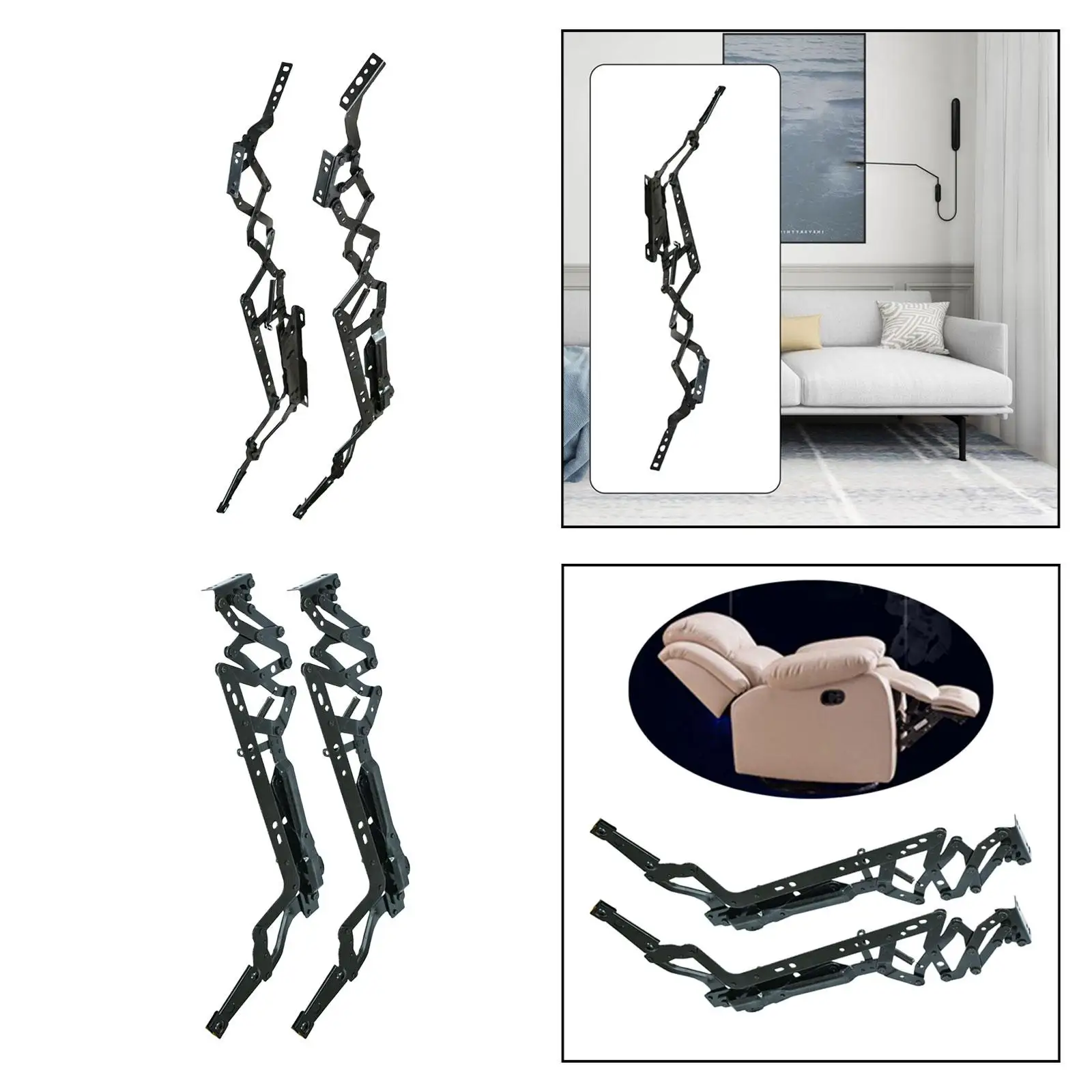 Foldable Lifting Bracket Sofa Footrest Hinge Multifunctional Ironwork Furniture Connector for DIY Home Project