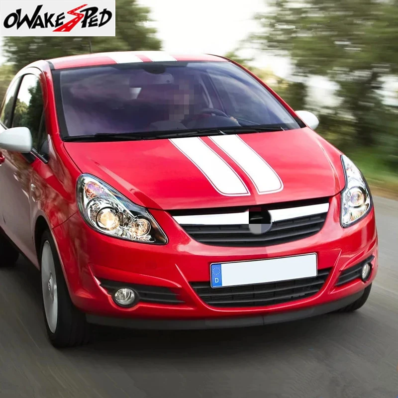 

6 шт. автомобильные наклейки, авто капот, капот, крыша, хвост, декор, наклейка, графические полосы, комплект, виниловый тюнинговый чехол для Opel Corsa OPC GTC Astra