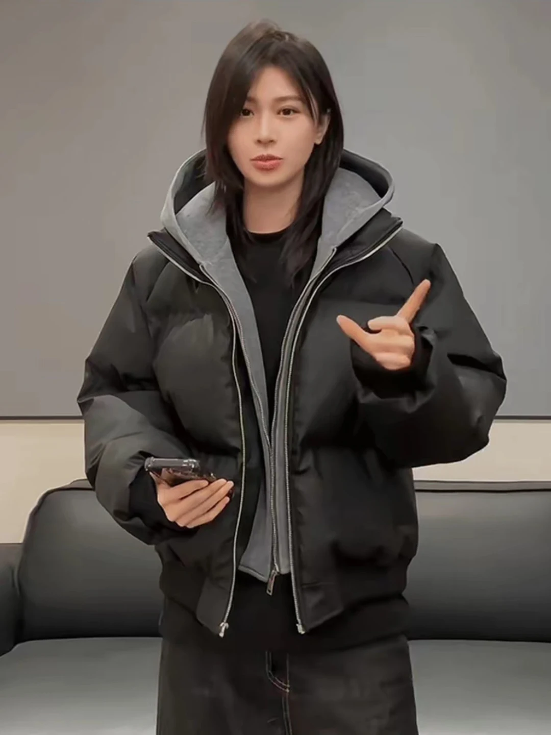 

Мужская зимняя куртка из искусственной кожи с наполнителем из хлопка, укороченная, в американском стиле, повседневная, теплая, утолщенная, с капюшоном, стандартный крой рукавов