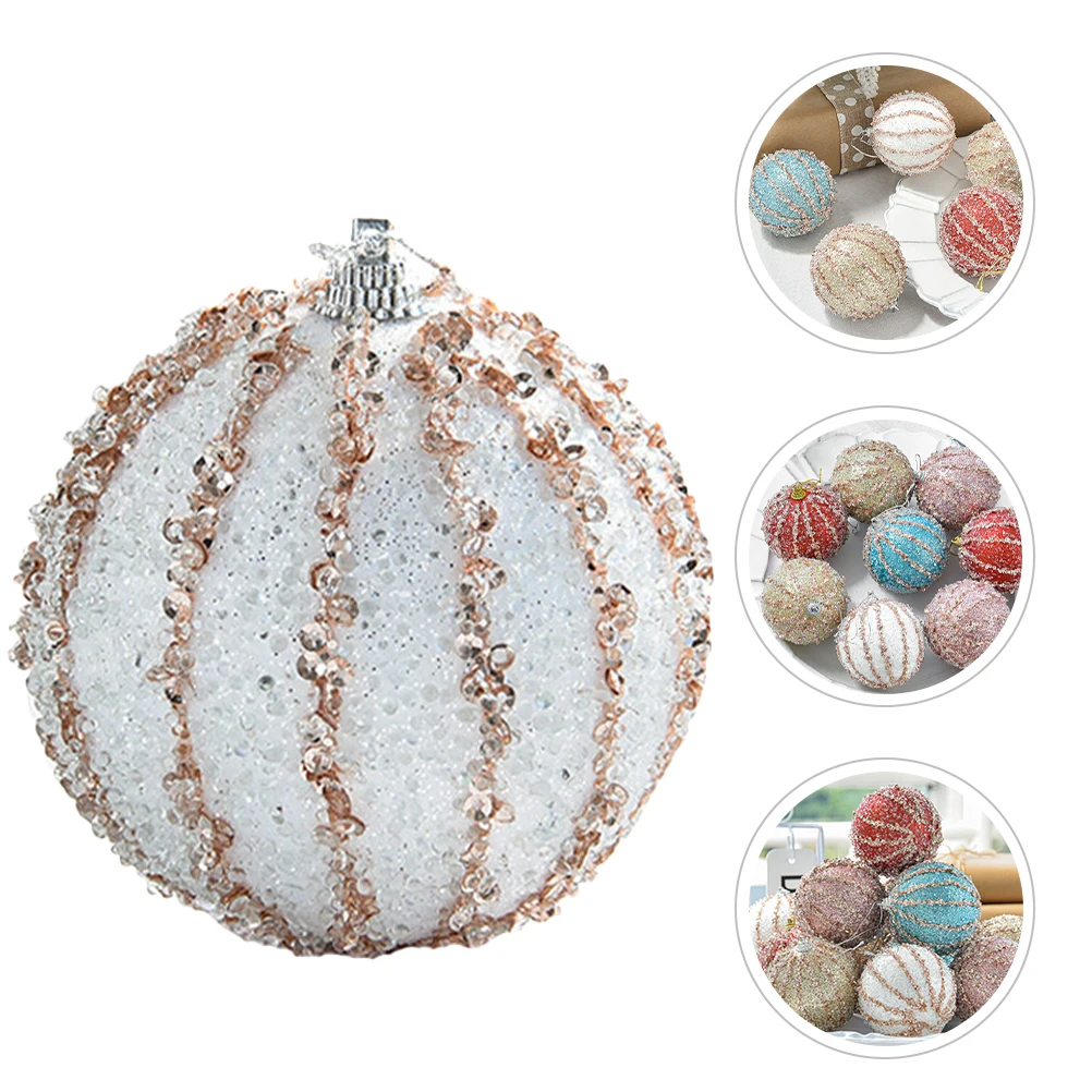 

4pcs Christmas Pendants Decorative Hanging Ball Decorations Ornament Set For Home Party Garden Hotel Banquet Durable Foam