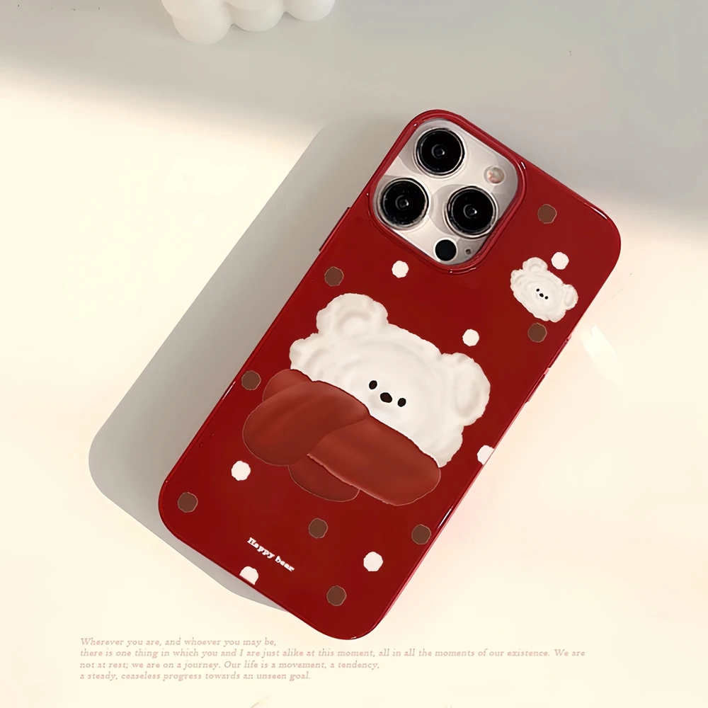 iphone16pro max 15 14 13 12 11pro max plus anti drop phone case silicone protective case soft case cute and funny bear