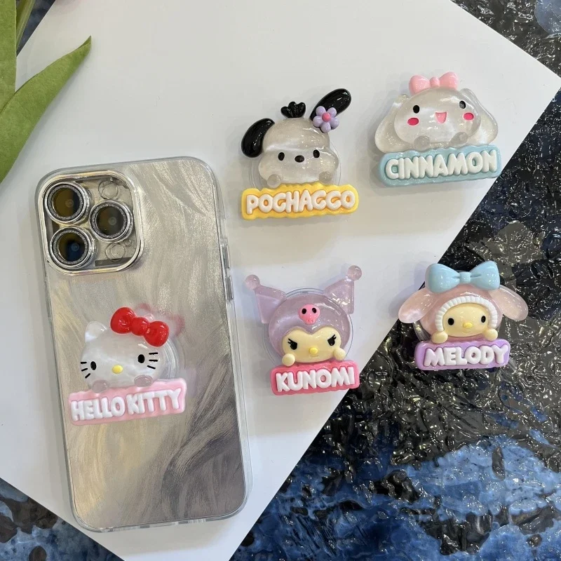Carino Sanrio Hello Kitty Kuromi Presa Grip Tok Anello da dito Supporto per telefono Supporto per IPhone Samsung Xiaomi Griptok Staffa pieghevole