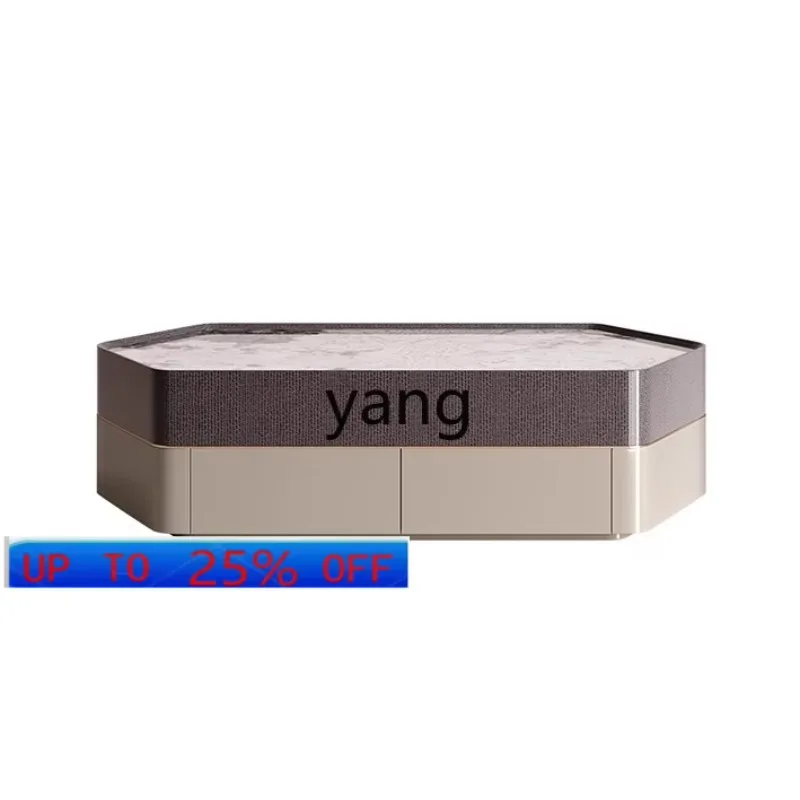 LMM Italian light luxury snow mountain flying fox luxury stone coffee table simple luxury large flat-floor villa high sense