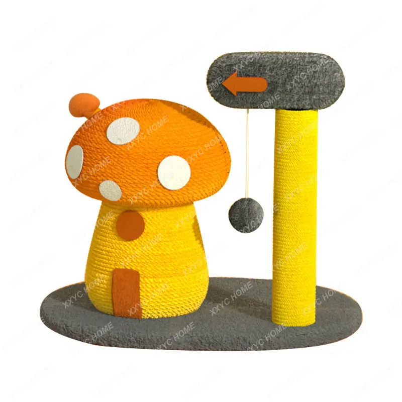 

Pet Climbing Frame Tree Scratching Post Toy Mushroom House Scratching Board