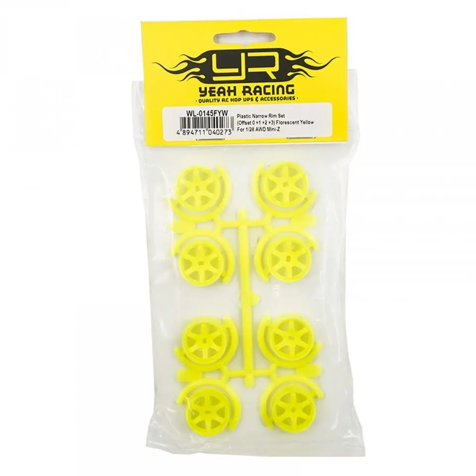 Yeah Racing Plastic Rim Set (Offset 0 +1 +2 +3) White/PINK/YELLOW For 1/28 AWD Mini-Z MA-020  GLA GIULIA