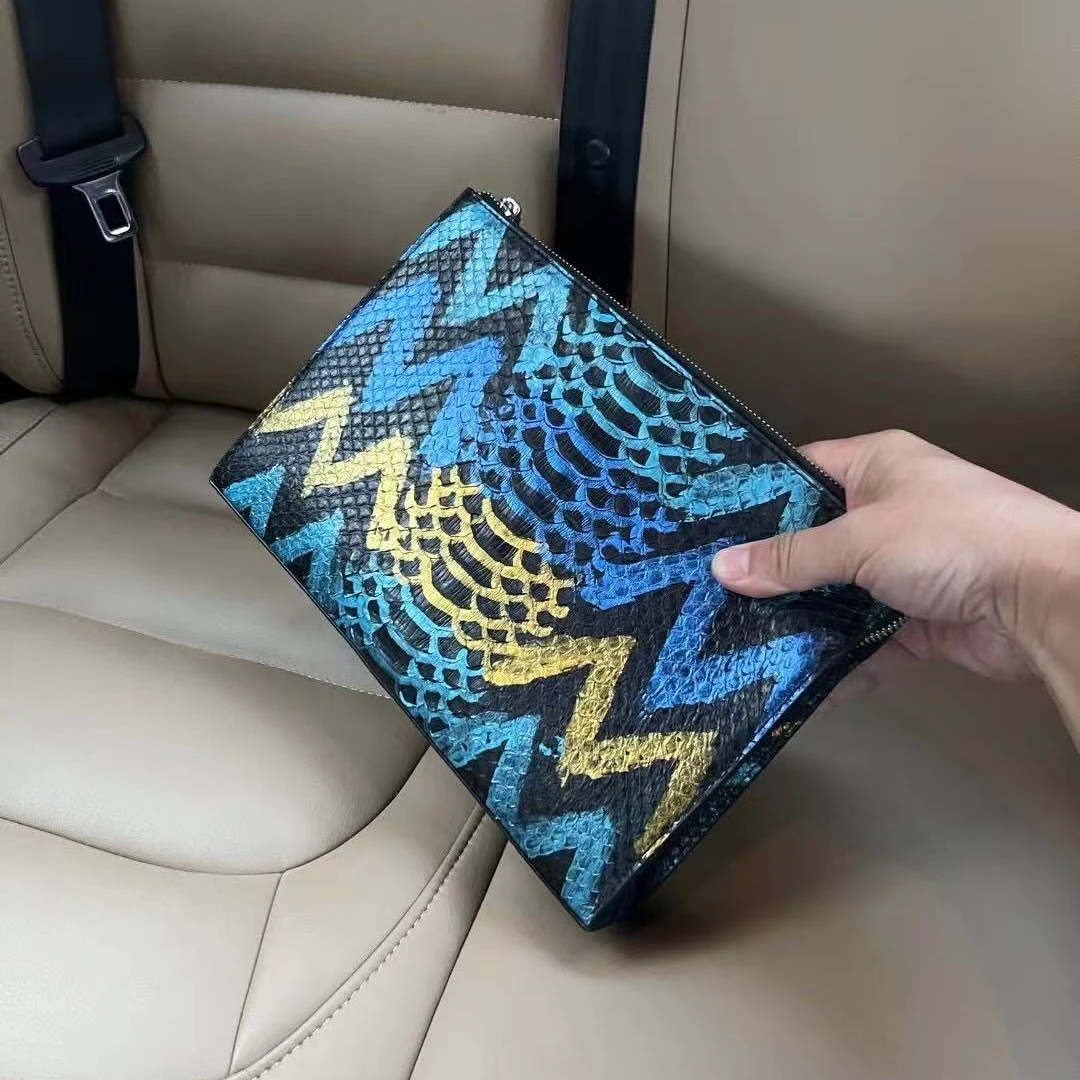 

ourui new men clutch bag male python bag fashion hand bag business