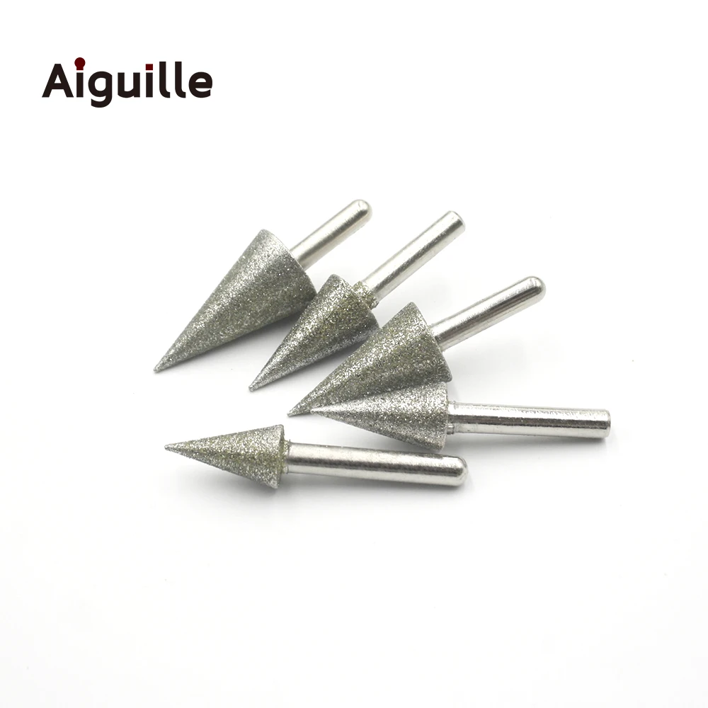 30 angle shank 6mm 80# Diamond Grinding Point Stone Jade Diamond Grinding Burr Peeling Grinding Point for Stone Metsal Working