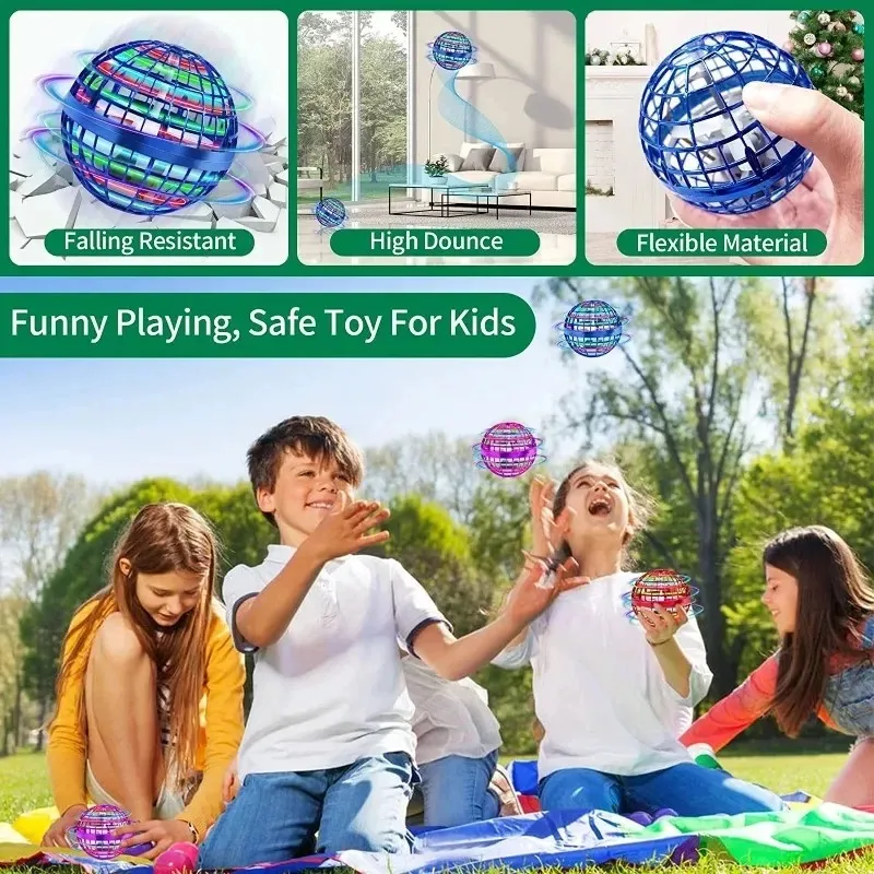 Hover Orb Flying Ball 2022 Magic Controller Mini Drone Boomerang Spinner 360 Rotating UFO Safe Kids Adults Outdoor Toy