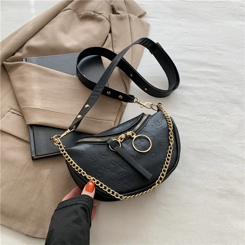 Fashion Chain Women Chest Bag Fanny Packs Trend Large Capacity Shoulder Crossbody Bag Leisure Travel Ladies Purses and Handbags