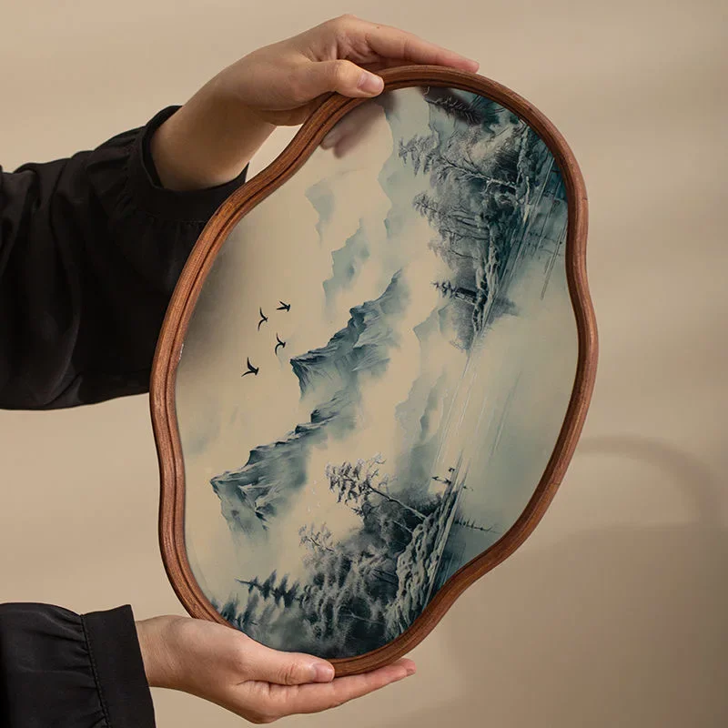 اليدوية الخيزران الزجاج صينية الشاي الصينية المنزلية الإبداعية المشهد صينية الشاي ضوء الفاخرة عالية الجودة متعددة الوظائف فنجان الشاي صينية