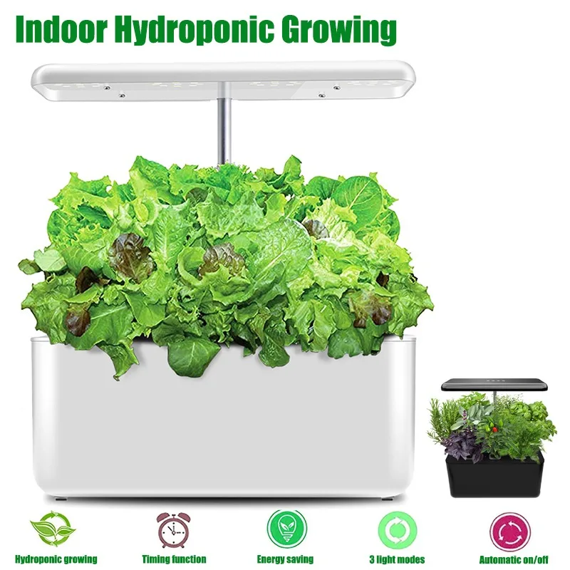 

Water Pump Smart Hydroponics Growing System Indoor Garden Kit 7 Pods Automatic Timing with Height Adjustable LED Grow Lights