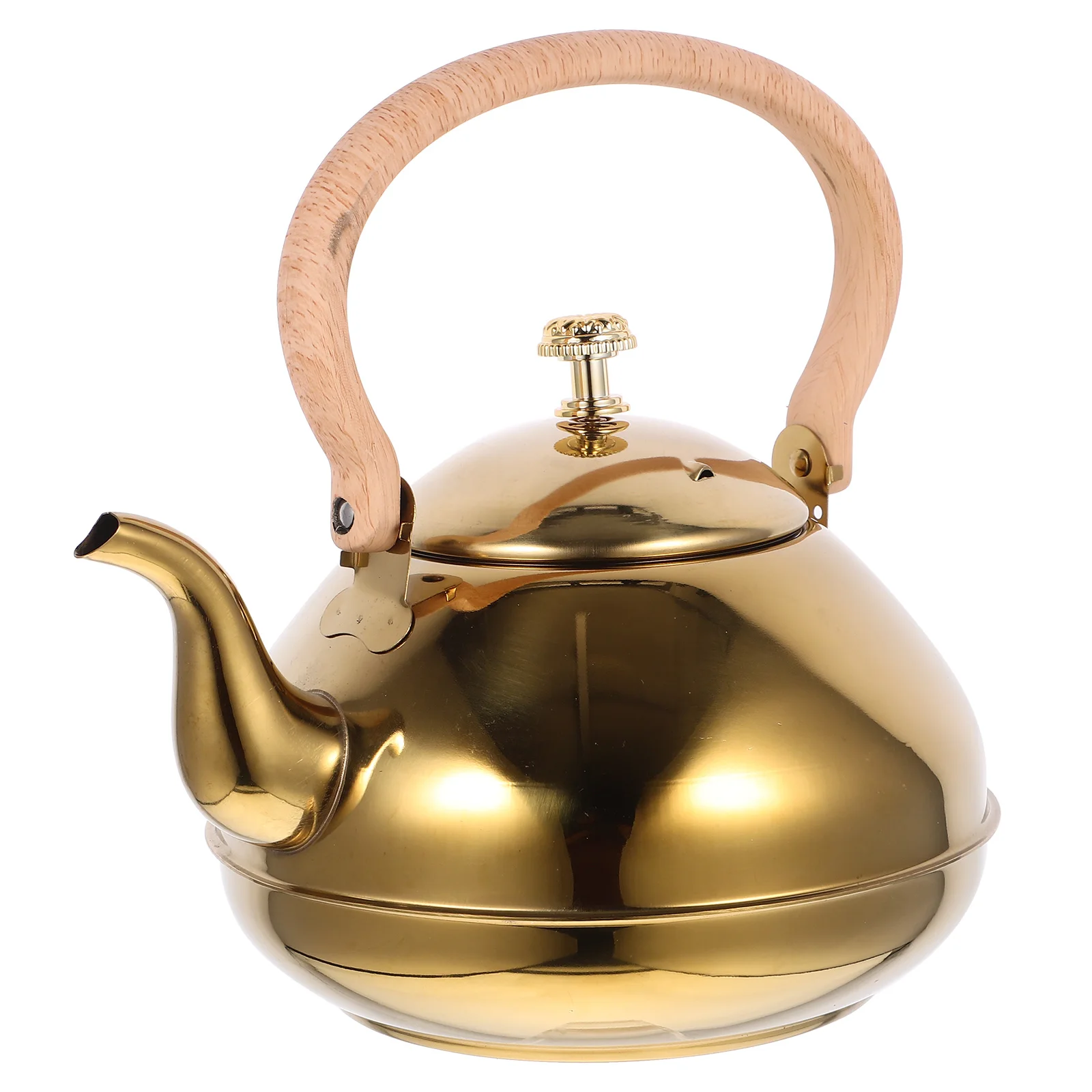 

1pc Handle Tea Kettle Stainless Steel Boiling Teapot Home Portable Water Jug Hot Beverage Large Capacity Metal Pot