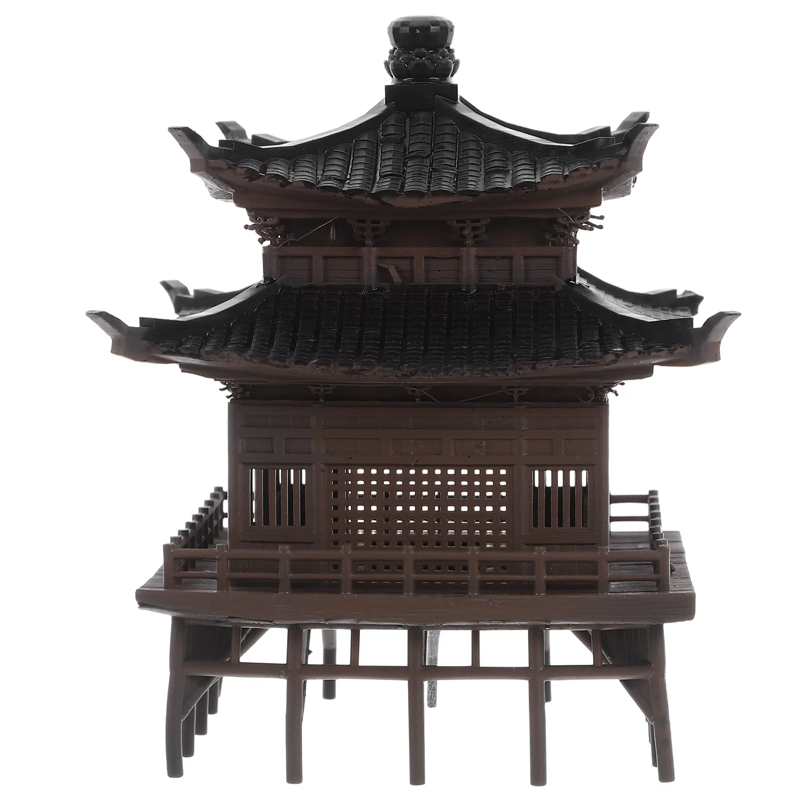 Miniature Chinese Pavilion Ornamental Sculpture for Aquarium Bonsai Zen Garden Micro Landscape Decoration Pagoda Garden Statue