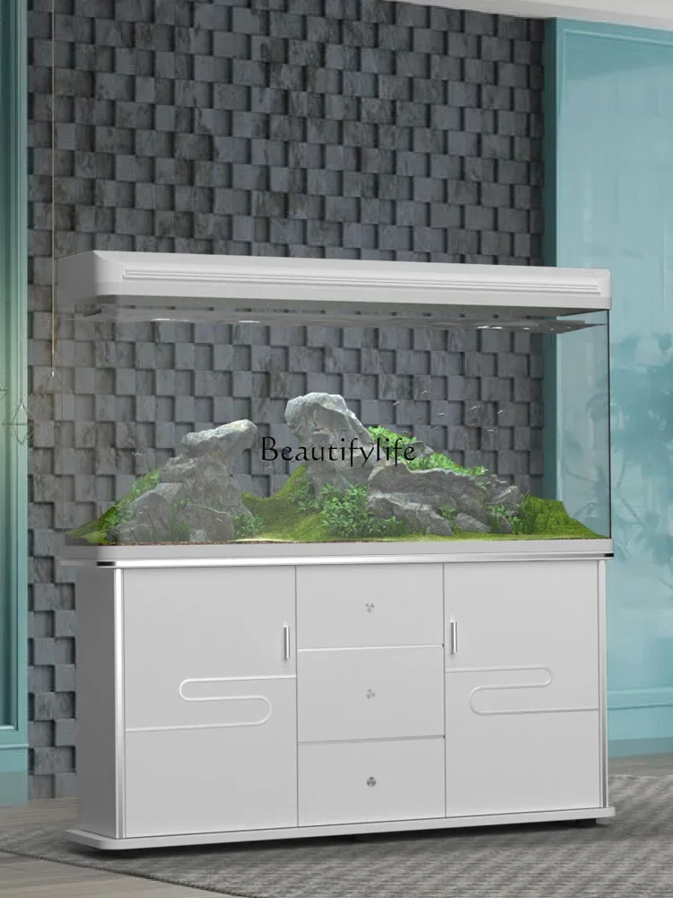 LD33 salon Aquarium changement d'eau Aquarium moyen créatif Super blanc verre poisson Globe