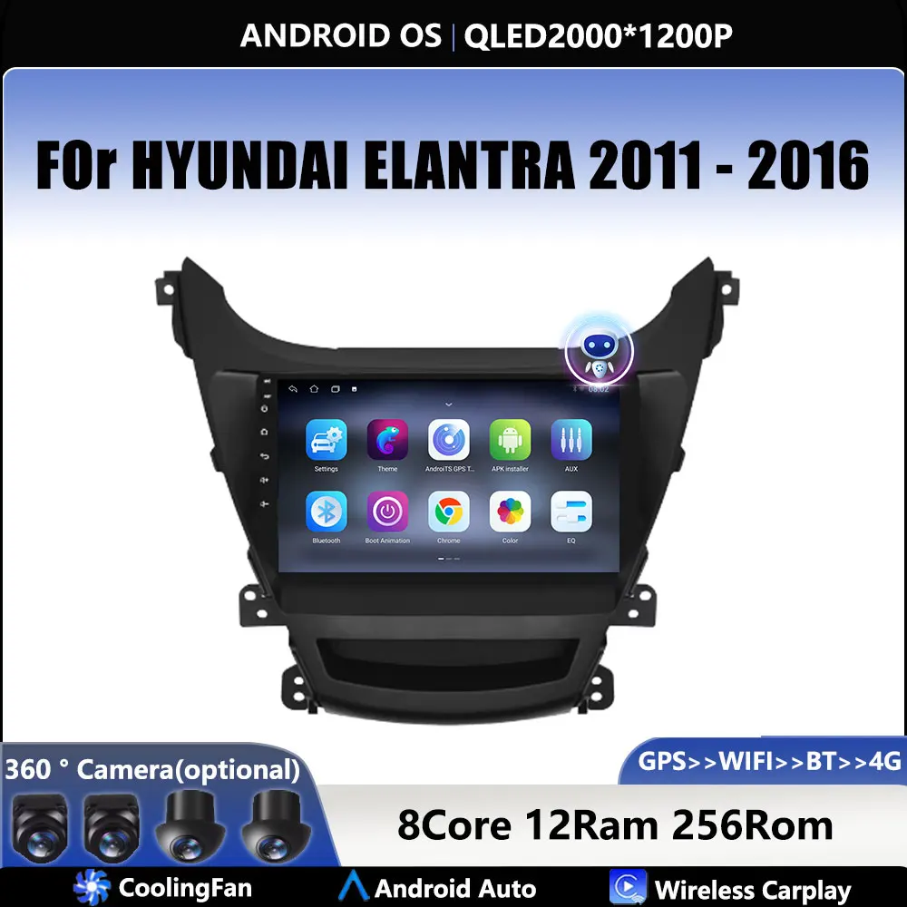 

ОС Android Carplay Auto FOr HYUNDAI ELANTRA 2011 2012 2013-2016 Автомобильный радиоприемник с навигацией GPS Мультимедийный видеоплеер DSP 4G AMI