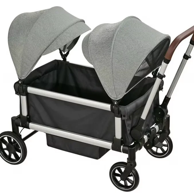 Twin double baby stroller wagon folding wagon with canopy for kids and cargo garden outdoor park utility baby wagon