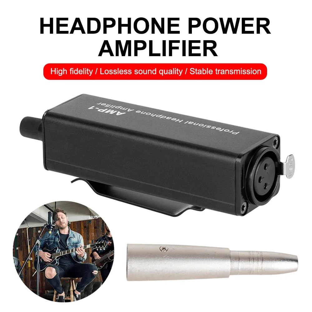 มินิแบบพกพาหูฟังเครื่องขยายเสียงแปลง XLR ถึง 3.5 มม.อินเทอร์เฟซเสียงหูฟัง Amplifier Converter สําหรับ Performance Studio