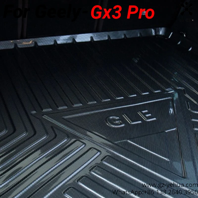 For Geely Gx3 Pro 2017-2021 Yuanjing X3 Pro Trunk Mat Full Surround Waterproof Trunk Mat Carbon Fiber Pattern Car Accessories