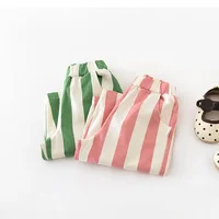 Autumn New Boy Girl Children Loose Striped Casual Pants Baby Pockets Fashion Pants Kid Outdoor Cotton Trousers Toddler Costume 5