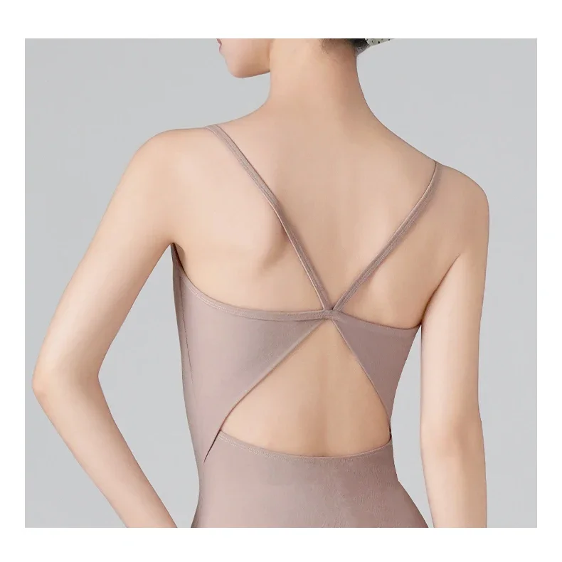 Ballett-Trikot für Damen, Tanz-Ganzanzug für Erwachsene, Gymnastik-Unterhemd, Body für Ballett, Yoga, Aerobic-Übungen – Detail 5